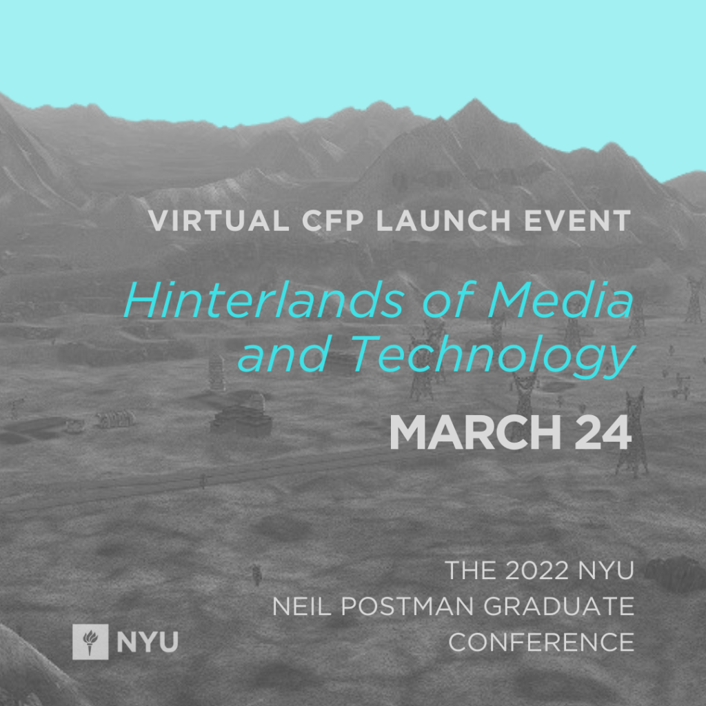 Flyer for CFP Launch Event, featuring a pixelated desert landscape. 